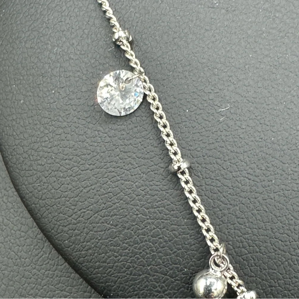 Stunning Minimalist CZ Floral Bracelet or Anklet - Picture 8 of 11